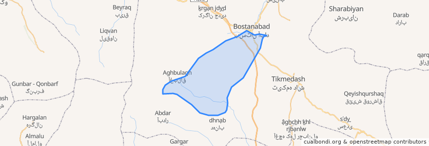 Mapa de ubicacion de دهستان اوجان غربی.