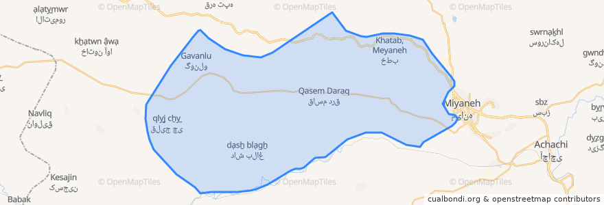 Mapa de ubicacion de دهستان اوچ تپه شرقی.