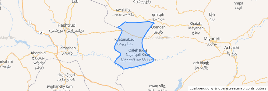 Mapa de ubicacion de دهستان اوچ تپه غربی.