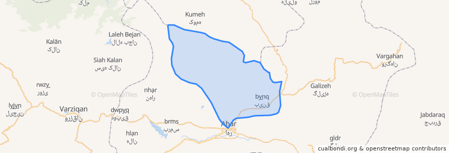 Mapa de ubicacion de دهستان اوچ هاچا.