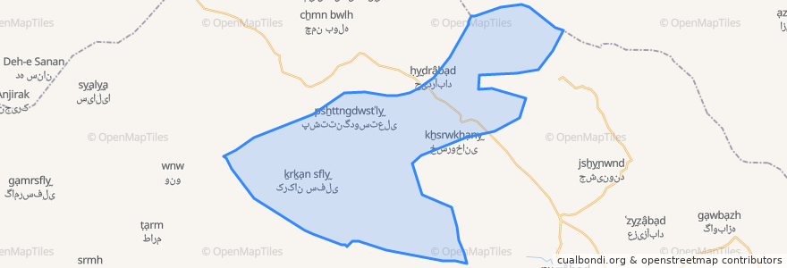 Mapa de ubicacion de دهستان ایتیوند شمالی.