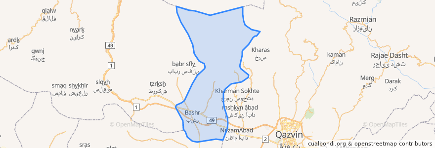 Mapa de ubicacion de دهستان ایلات قاقازان شرقی.