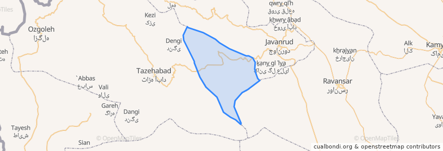 Mapa de ubicacion de دهستان بازان.