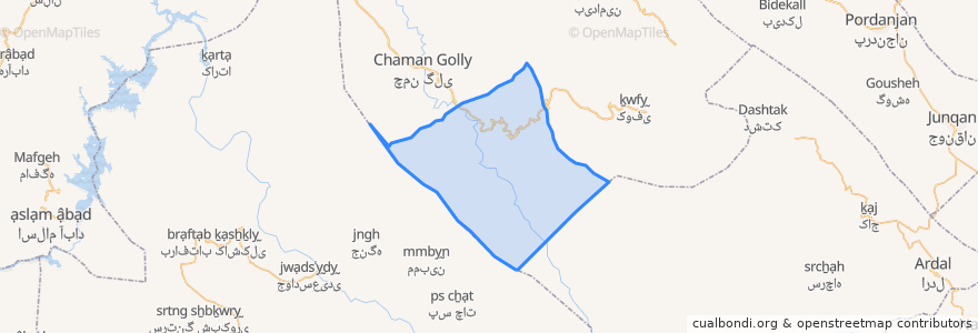 Mapa de ubicacion de دهستان بازفت پایین.