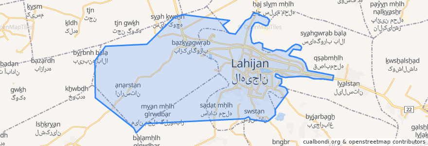 Mapa de ubicacion de دهستان بازکیاگوراب.