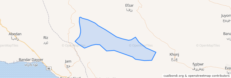 Mapa de ubicacion de دهستان باغان.