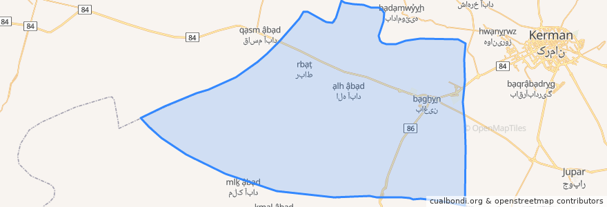 Mapa de ubicacion de دهستان باغین.