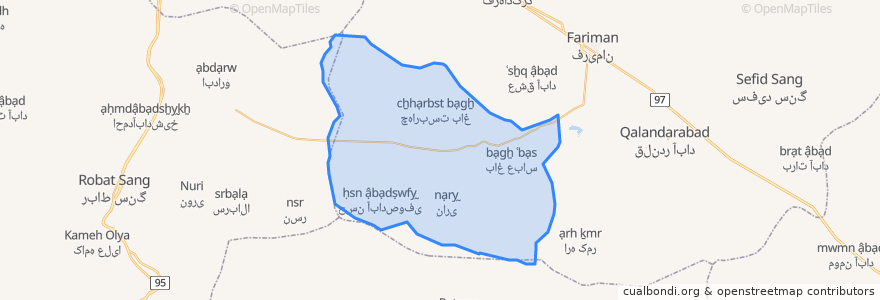 Mapa de ubicacion de دهستان بالابند.