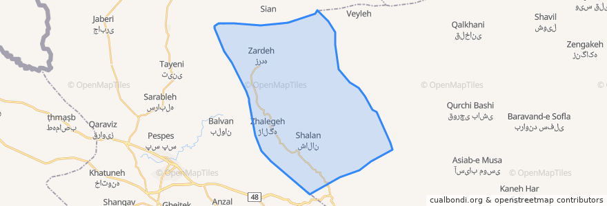 Mapa de ubicacion de دهستان بان زرده.