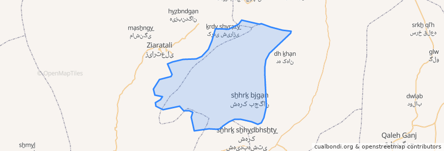 Mapa de ubicacion de دهستان بجگان.