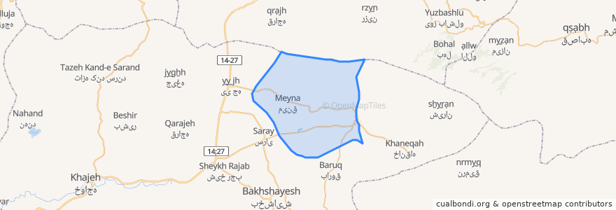 Mapa de ubicacion de دهستان بدوستان شرقی.