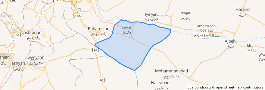 Mapa de ubicacion de دهستان براآن جنوبی.