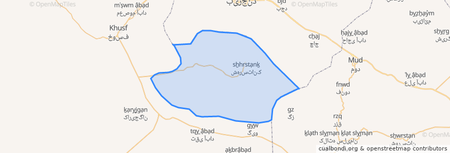 Mapa de ubicacion de دهستان براکوه.