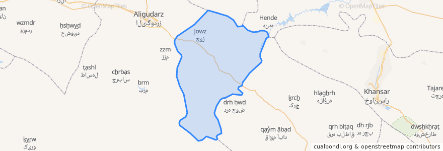 Mapa de ubicacion de دهستان بربرودشرقی.