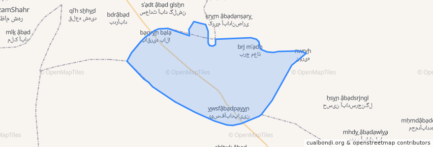 Mapa de ubicacion de دهستان برج اکرم.