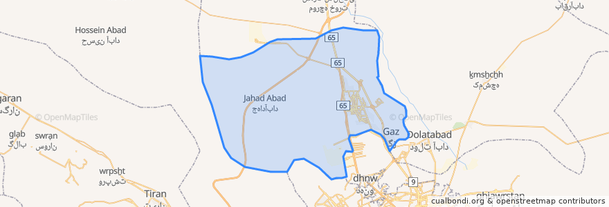 Mapa de ubicacion de دهستان برخوار غربی.