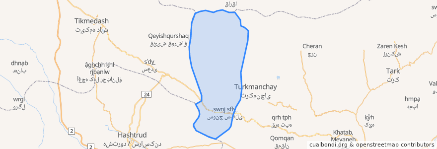 Mapa de ubicacion de دهستان بروانان غربی.