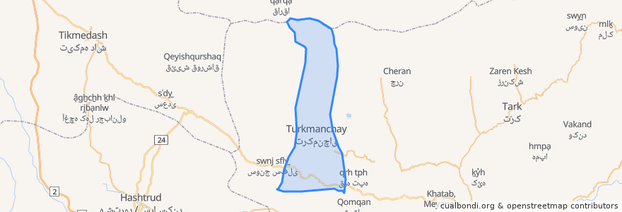 Mapa de ubicacion de دهستان بروانان مرکزی.