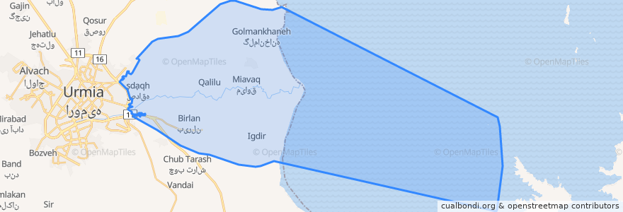 Mapa de ubicacion de دهستان بکشلوچای.