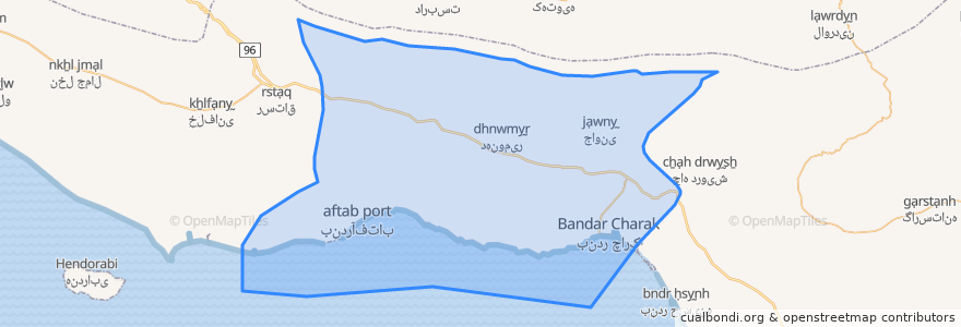 Mapa de ubicacion de دهستان بندرچارک.