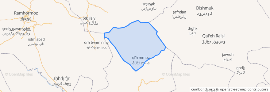 Mapa de ubicacion de دهستان بهمئی گرمسیری شمالی.