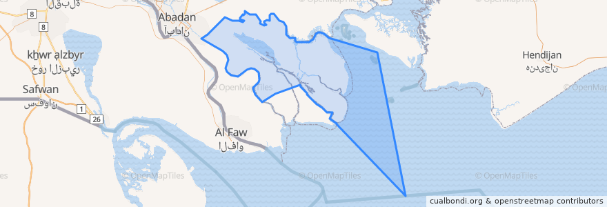 Mapa de ubicacion de بهمنشهر جنوبی.