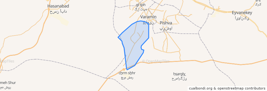 Mapa de ubicacion de دهستان بهنام وسط جنوبی.