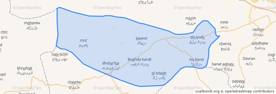 Mapa de ubicacion de دهستان بوغداکندی.