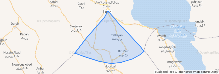 Mapa de ubicacion de دهستان بیدزرد.