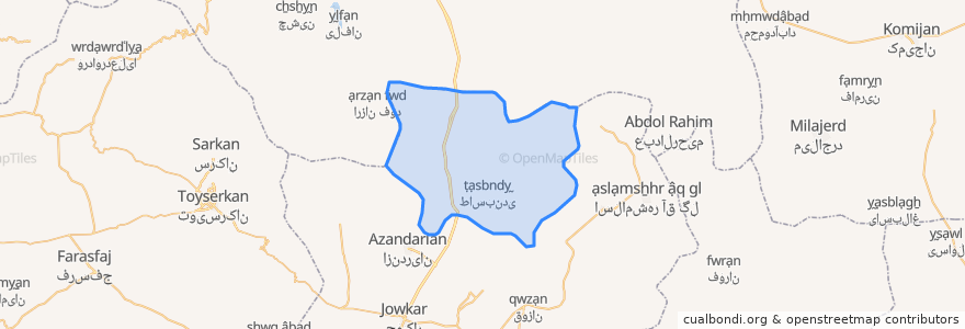 Mapa de ubicacion de دهستان ترک غربی.