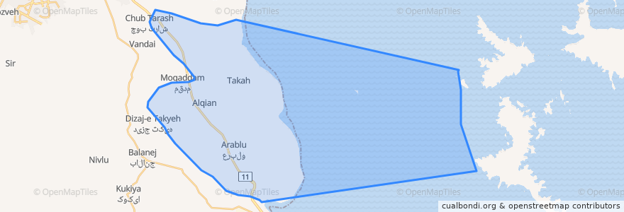 Mapa de ubicacion de دهستان ترکمان.