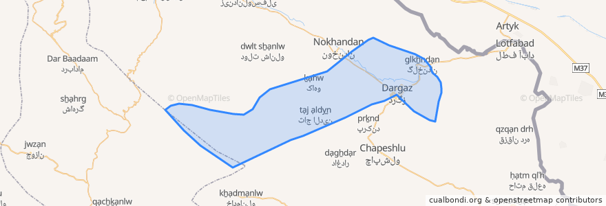 Mapa de ubicacion de دهستان تکاب.