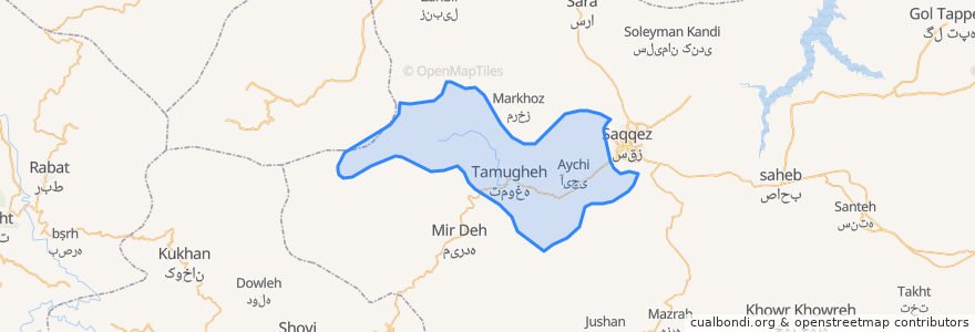 Mapa de ubicacion de دهستان تموغه.