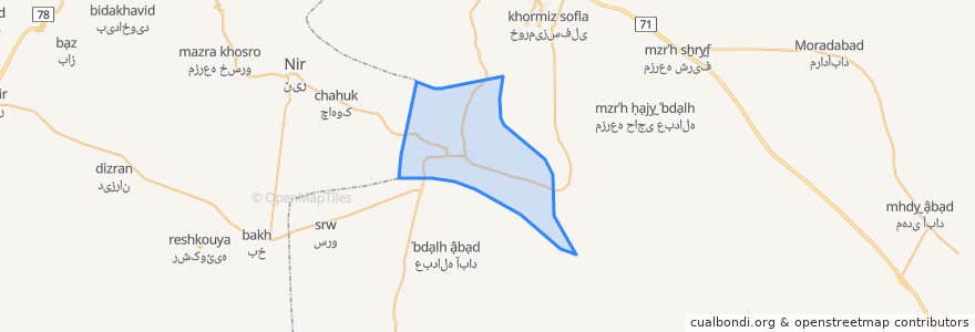 Mapa de ubicacion de دهستان تنگ چنار.