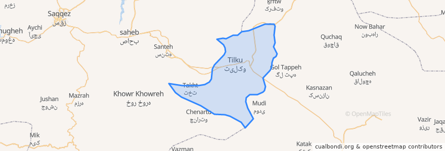 Mapa de ubicacion de دهستان تیلکوه.