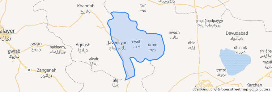 Mapa de ubicacion de دهستان جاورسیان.