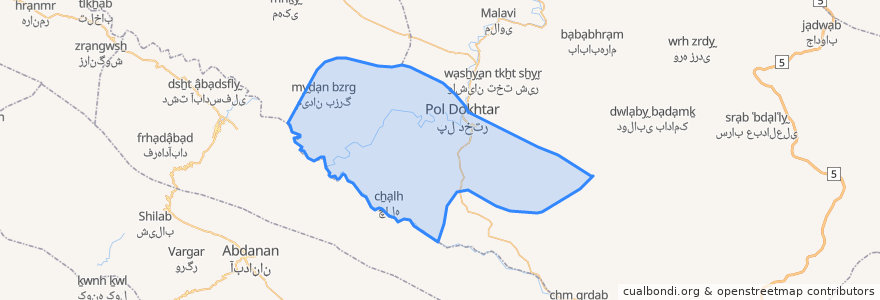 Mapa de ubicacion de دهستان جایدر.