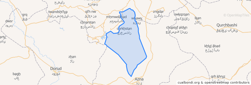 Mapa de ubicacion de دهستان جاپلق غربی.