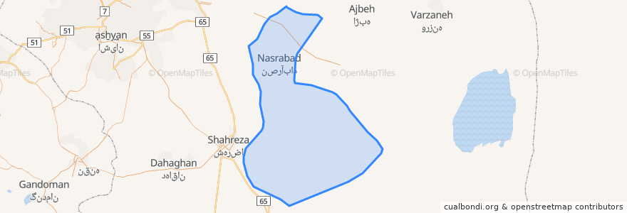 Mapa de ubicacion de دهستان جرقویه سفلی.