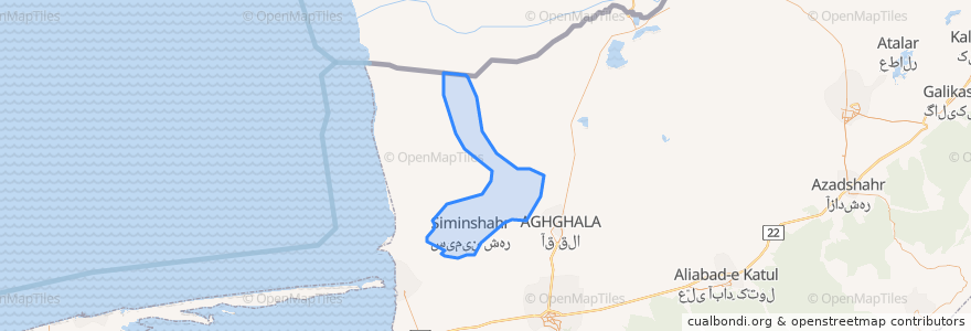 Mapa de ubicacion de دهستان جعفربای شرقی.