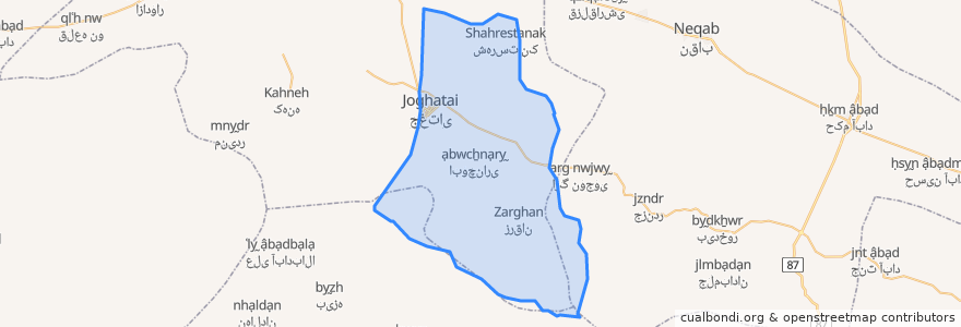 Mapa de ubicacion de دهستان جغتای.