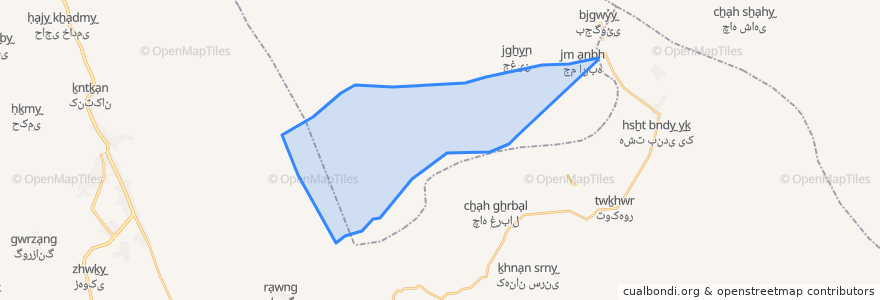 Mapa de ubicacion de دهستان جغین جنوبی.