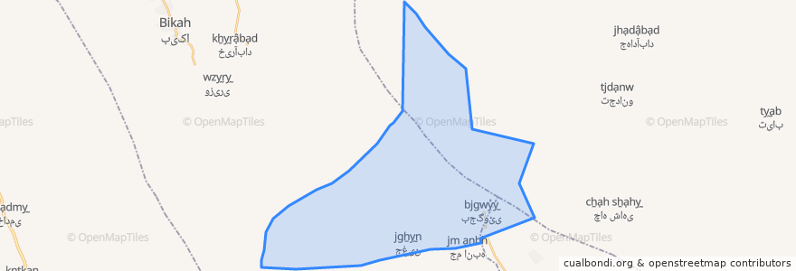 Mapa de ubicacion de دهستان جغین شمالی.