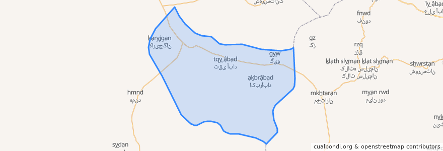 Mapa de ubicacion de دهستان جلگه ماژان.