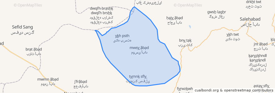 Mapa de ubicacion de دهستان جلگه موسی آباد.