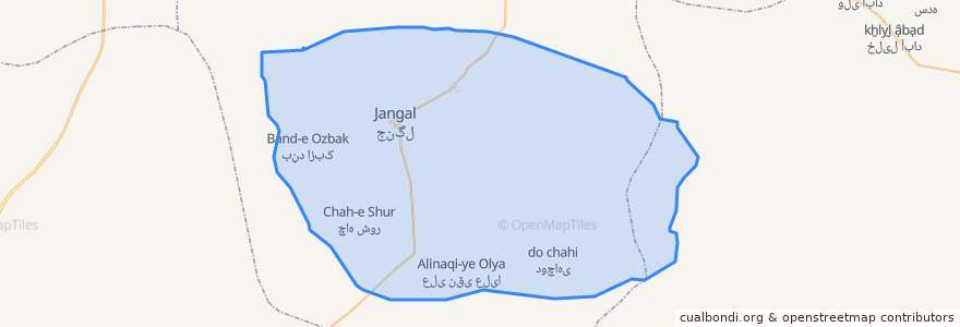 Mapa de ubicacion de دهستان جنگل.