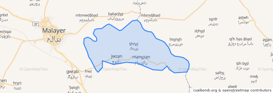 Mapa de ubicacion de دهستان جوزان.