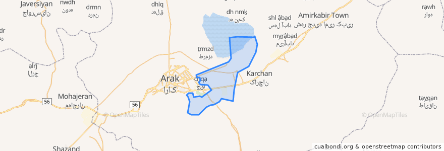 Mapa de ubicacion de دهستان حاجی آباد.