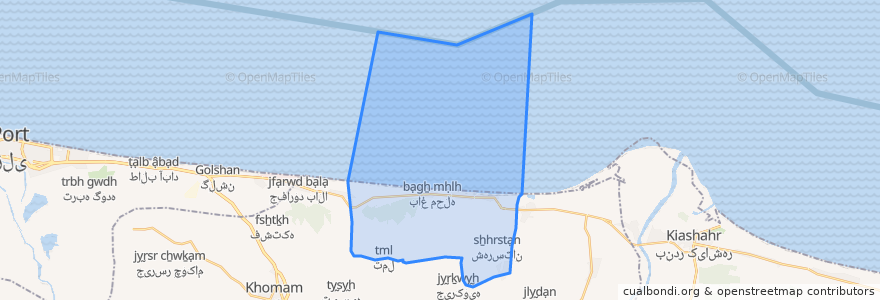 Mapa de ubicacion de دهستان حاجی بکنده خشکبیجار.