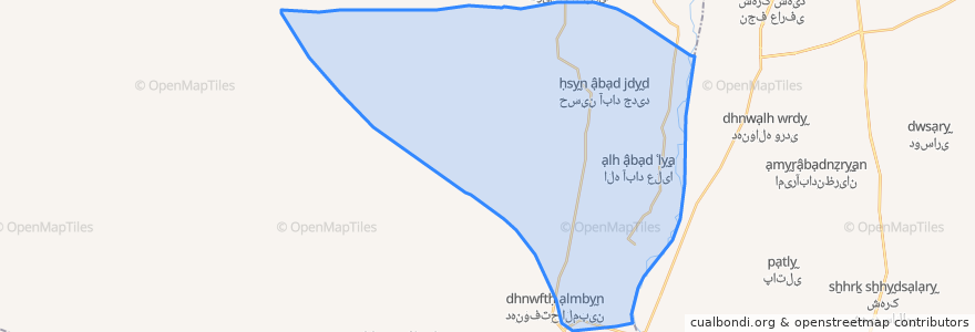 Mapa de ubicacion de دهستان حسین آباد.